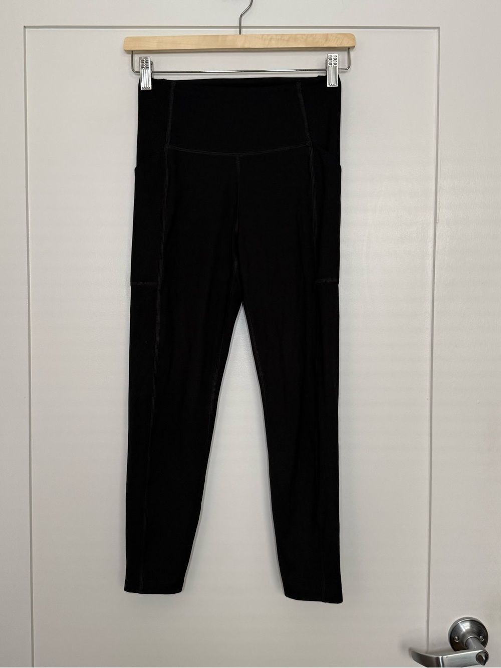 Girlfriend Collective Leggings S Black High Rise Pockets Gym Yoga Workout 4024